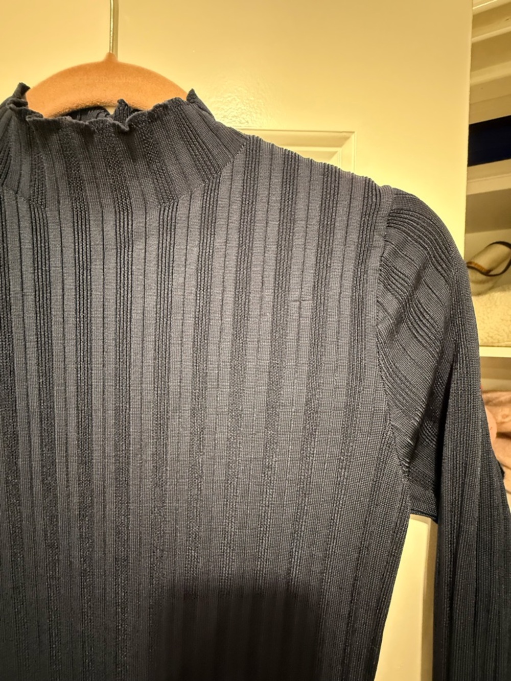 Abercrombie Ribbed Long Sleeve Navy Maxi Dress - Picture 4 of 4